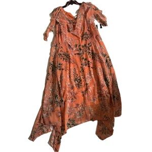 Robbie Bee Floral Orange Dress